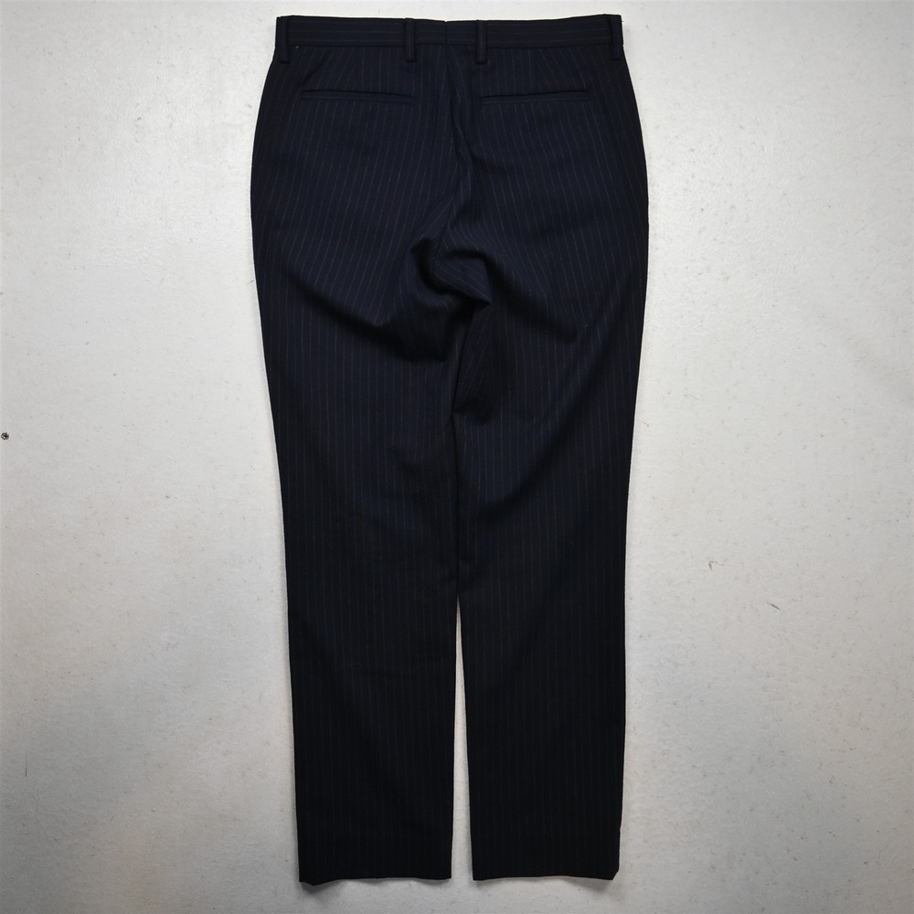 Banana Republic 31x32 Navy 100% Wool Flannel Stripe 378488 Slim Dress Mens Pants - Picture 9 of 9